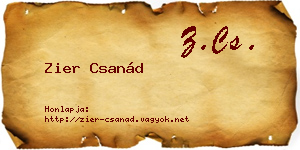 Zier Csanád névjegykártya